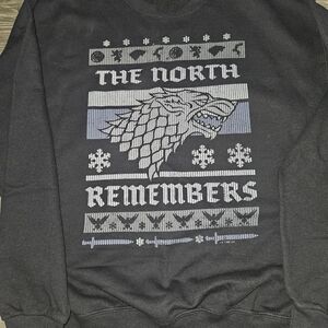 Game of Thrones "The North Remembers" Black Crewneck Ugly Christmas Sweater LRG